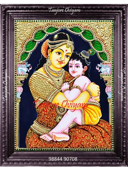 Tanjore Painting Krishna and Yashodha